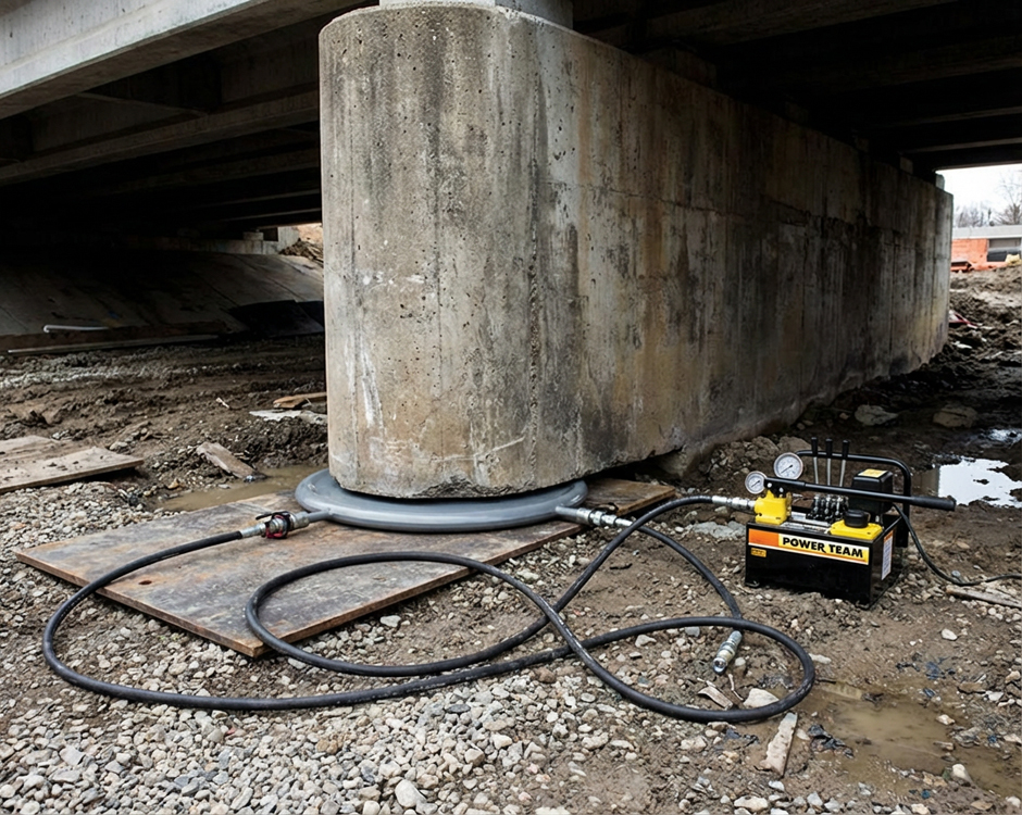 Freyssi Flat Jack with powerteam pump