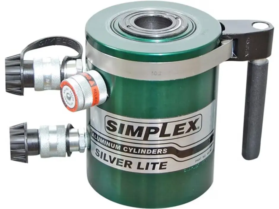 Racd306 30 ton 2669 kn capacity 6 in 1524 mm stroke double acting aluminum center hole hydraulic cylinder.webp